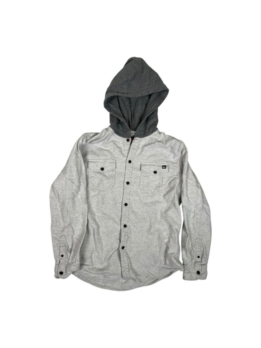 Vintage Quiksilver Hoodie Size M Sweatshirt Surf Skater Beach Y2K Gray Button
